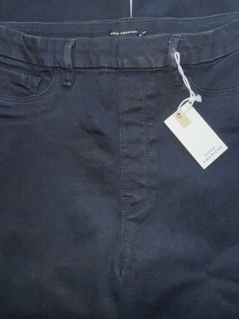 Good American Power Stretch Pull-On Straight Leg Jeans NWT 3XL Black - Picture 13 of 13
